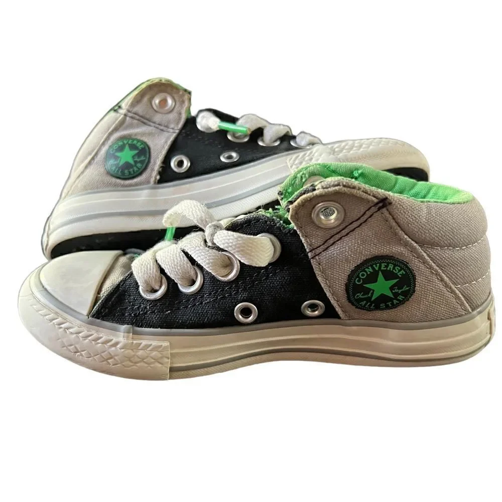 Converse All Stars unisex youth sneakers in grey, green‎ and black size 11